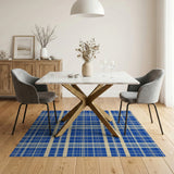 Classic Blue Plaid Check Area Rug