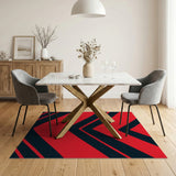 Bold Red Black Chevron Area Rug