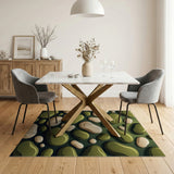 Organic Green Pebble Abstract Area Rug