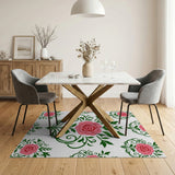 Floral Vintage Pink Rose Floral Vintage Area Rug