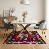 Festive Black Santa Christmas Area Rug