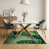 Lush Green Monstera Leaf Boho Chic Area Rug