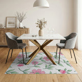 Floral Vintage Pink Delicate Pink Blossom Floral Area Rug