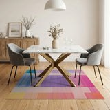 Multi-color and Patterns Vibrant Multi-Color Geometric Patchwork Rug