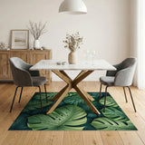 Lush Monstera Leaf Area Rug