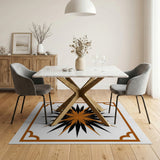 Bold Orange Starburst Southwestern Rug