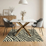 Abstract Area Black White Zebra Stripe Area Rug