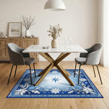 Blue Snowflake Star Area Rug