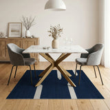 Modern Navy Blue Arrow Geometric Area Rug