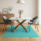 Teal Dotted Texture Woven Area Rug