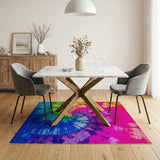 Rainbow Spiral Tie-Dye Area Rug