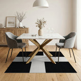 Black White Heritage Tribal No. 5 Area Rug