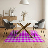 Pink Gingham Smiley Face Kids Rug