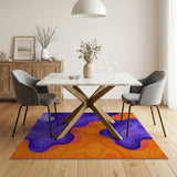 Abstract Wavy Purple Orange Area Rug