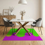 Vibrant Green Pink Wavy Abstract Area Rug