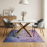 Purple Underwater Fish and Seaweed Area Rug