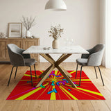 Vibrant Multicolor Comic Explosion Area Rug
