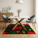 Playful Red Tabby Cats with Berries and Leaves Rug