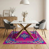 Pink Traditional Persian Vibrant Pink Persian Medallion Area Rug