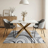 Abstract Area Black and White Abstract Swirl Black White Area Rug