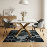 Distressed Grey Peeling Plaster Brick Rug
