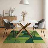 Green Vibrant Green Geometric Abstract Area Rug