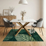 Emerald Monstera Leaf Green Area Rug