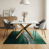 Misty Green Mountains Abstract Area Rug