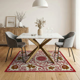Festive Gingerbread Mandala Area Rug