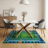 Urban Soccer Field Cityscape Area Rug