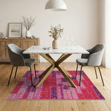 Pink Beach Party Distorted Text Area Rug