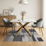 Black and White Modern Black White Geometric Block Rug