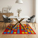 Vibrant Multilingual Alphabet Kids Area Rug