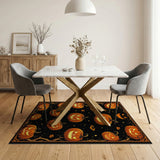 Spooky Halloween Jack-o'-Lantern Pumpkin Rug
