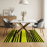 Yellow Bold Yellow Black Striped Area Rug