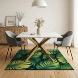Green Lush Monstera Leaf Area Rug