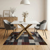Geometric Modern Multi-Color Geometric Patchwork Area Rug