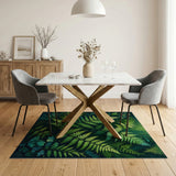 Lush Fern Grove Green Area Rug