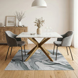 Abstract Grey Swirl Area Rug