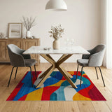 Vibrant Multi-color and Patterns Vibrant Geometric Abstract Area Rug