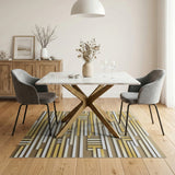 Gold Layered Geometric Area Rug