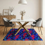 Playful Three-Eyed Tigers Cartoon Area Rug