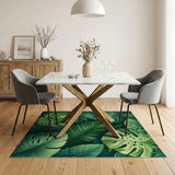 Lush Boho Chic Lush Monstera Leaf Green Area Rug