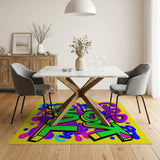 Vibrant Graffiti Letters Area Rug