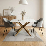 Fluid Beige Abstract Beige and Neutral Area Rug