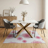 Scattered Blush Pink Roses Area Rug