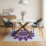 Boho Chic Purple Purple Mandala Boho Area Rug