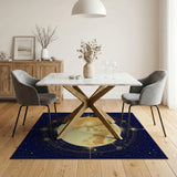 Celestial Golden Full Moon Mandala Rug