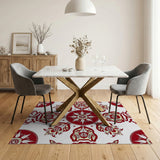 Red Persian Floral Starburst Area Rug