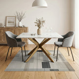 Beige and Neutral Geometric Modern Geometric Beige Neutral Area Rug